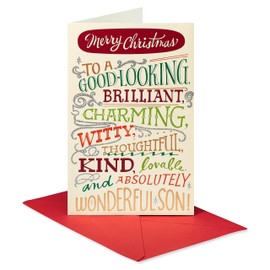 American Greetings Funny Christmas Card for Son, Silly Holiday Greeting from Parents for Son (Wonderful Traits)