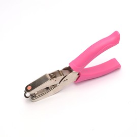 Vaessen Creative 21448-001 Hand Punching Pliers Circle, 6 mm, Punch, Hand Punch, 1 Piece, up to 160 g/m², for Paper and Scrapbooking, White/Pink