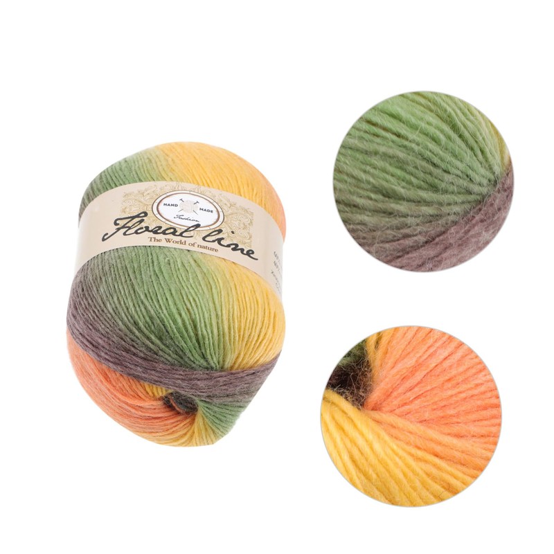 jojofuny 1Roll Gradient Hand Knitting Wool Yarn Approx for DIY