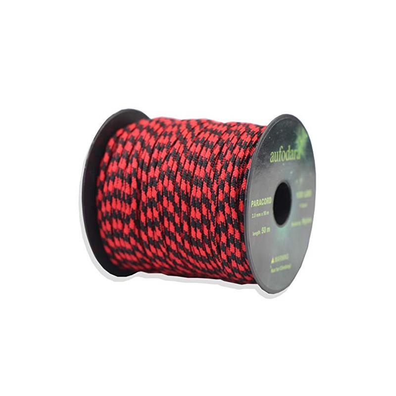 aufodara 50 Metres paracord cords, 2 millimetres nylon rope, 1