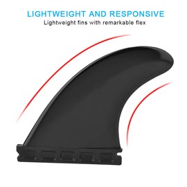 Zerone Fibreglass Surfboard Fins, Fin Thruster Set Nylon Plastic Surfboard Fins FCS or Future Fins Surfboard G5(Black)