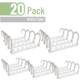 Mr. Pen- Space Saving Hangers for Clothes, 20 pcs, White, Plastic Multi Clothes Hangers Space Saving, 6 Slots, 360° Rotating Hooks