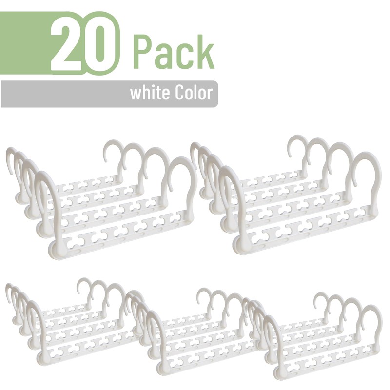 Mr. Pen- Space Saving Hangers for Clothes, 20 pcs, White,