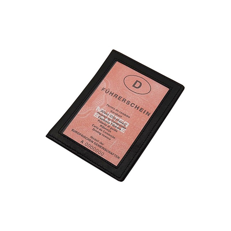 Genuine Leather ID Card Holder with 2 Compartments in Calf