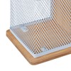 Relaxdays Pen Holder, Bamboo & Metal Mesh, H x W