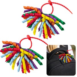 Luggage Pom Poms for Suitcases, Curly Luggage Identifiers with Secure Silicone Tie - Vibrant & Reusable Cute Luggage Tags for Suitcase, Backpack, Stroller