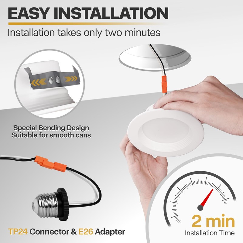 12 Pack 4 Inch LED Can Lights Retrofit Recessed Lighting,