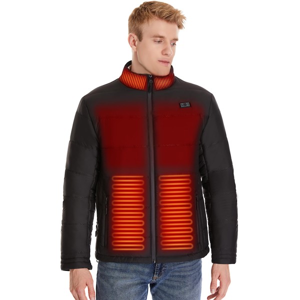 SAVIOR HEAT Men's Heated Jacket Soft Cotton Fabric,Windproof & Waterproof