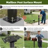 KOMOHOM 43" Mailbox Post with Mounting Bracket, Black In-Ground Mounting