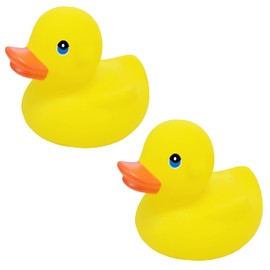 Yellow Rubber Duck Toy Duckies for Kids, Bath Birthday Gifts Baby Showers Classroom Incentives, Summer Beach and Pool Activity, 3" (2-Pack)