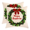 Tosleo Merry Christmas Pillow Covers 18 x 18 inch Set