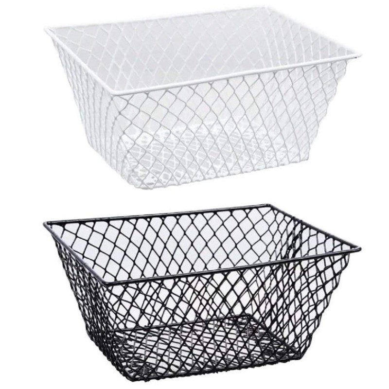 Small Metal Rectangular, Oval and Round Wire Baskets with Handles,