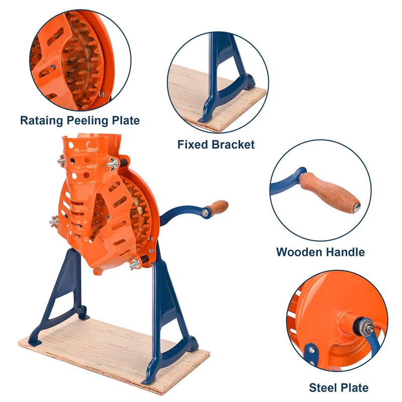WYJREES Corn Sheller Hand Crank, Steel Corn Cob Thresher with