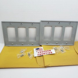 Mulberry  3-Gang GFCI Block Wall Plate Cover GRAY  Lot of 2 #77403G