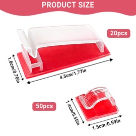 70 Stück Kabelhalter Selbstklebend, Kabelclips für Kabelmanagement, Kabel Organizer für Indoor & Outdoor, Kabelbefestigung Lichterkette (Transparente)