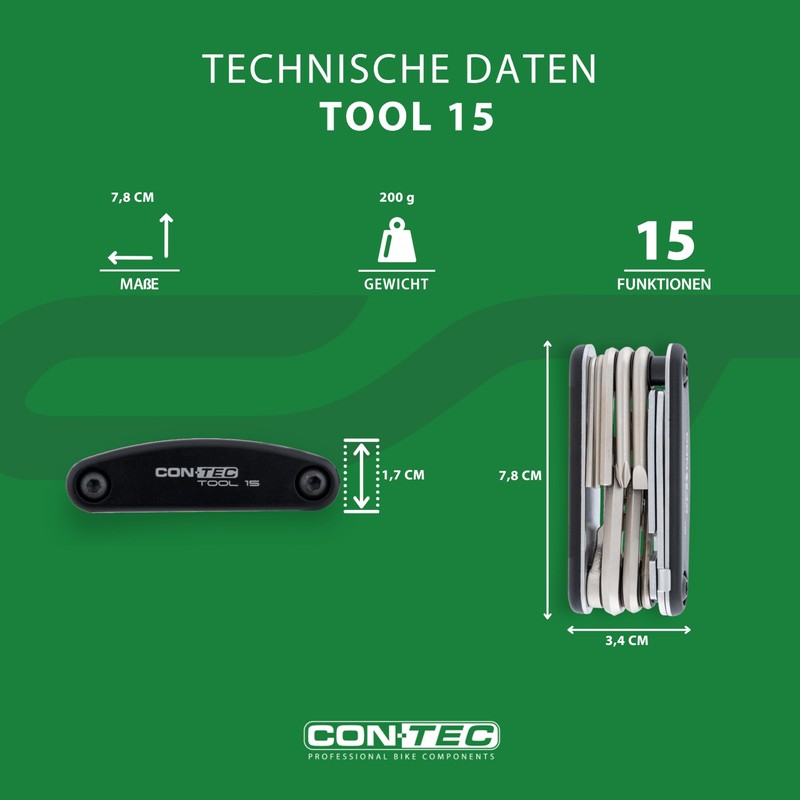 Contec pliable avec outil 15 fonctions
