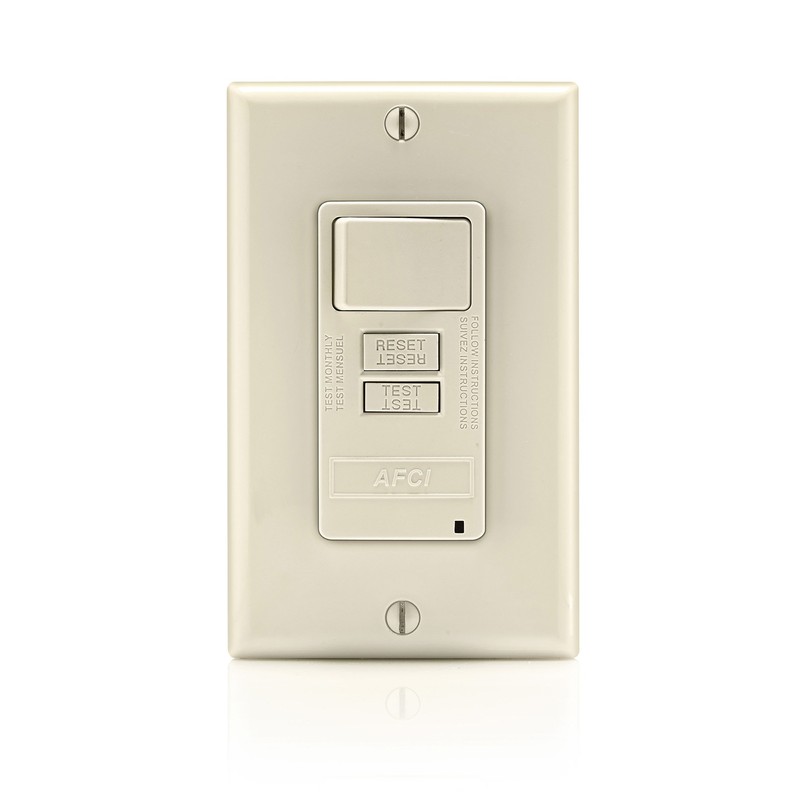 Leviton AFCI/Switch Combination, 15 Amp, Self Test, LED Indicator Light,