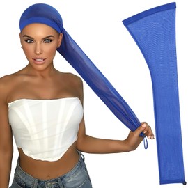 Noverlife Hairweave Sleeve for Locs, 21 Inches Large Braid Sleeves with Drawstring Hair Wrap for Long Braids, Dreadlocks & Twists, Fashionable Hair Sleeve Hair Sock Loc Tube for Wig - Playful Blue