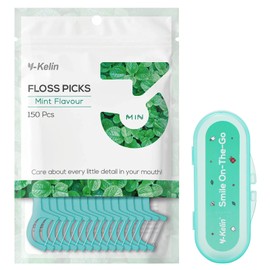 Dental Floss Mint Flavour Pack of 150 Dental Floss Stick with Storage Box, Tooth Wire/Dental Care Interdental