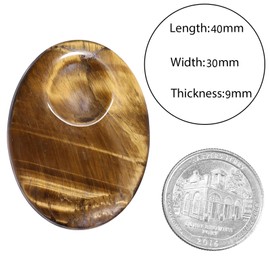 Nupuyai Tiger's Eye Worry Stone Thumb Stone Gemstone Oval Crystal Healing Stone for Anxiety and Stress, Meditation, Massage, Gua Sha, Spa