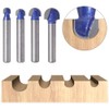 Wolfride 4pcs Core Box Router Bit 1/4 Inch Shank Round