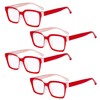 Eyekepper 4 Pack Ladies Eyeglasses - Oversized Square Design Eyewear