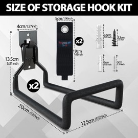 3-H Garden Hose Holder Wall Mount 2 Pack,Solid Steel Hose Hanger wih Extension Strap,Water Hose Holders for Outside to Hang Outdoor Air Hose,Ropes,Pipes,Power Tools,Ladders,Bikes,Bulk Items