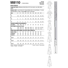 McCalls Sewing Patterns M8110A5 Misses>Dresses, Paper, Multicoloured, A5 (6-8-10-12-14)