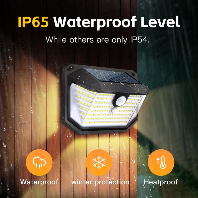 FAXBOX Solar Lights Outdoor Motion Sensor, 178 LED 300LM Waterproof