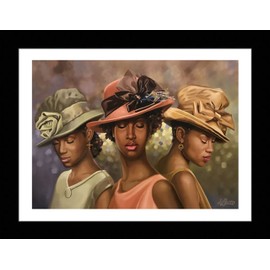 Black 1.5 inch Framed with Faith, Hope & Love, (African American Art/Religious/Church) Black Art 12x16 Inch, Henry Battle Print Poster