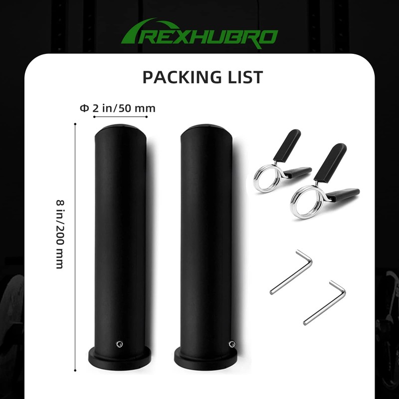 Rexhubro Olympic Adapter Sleeve 8"(2 PCS),Converts 1" Standard Weight Plate