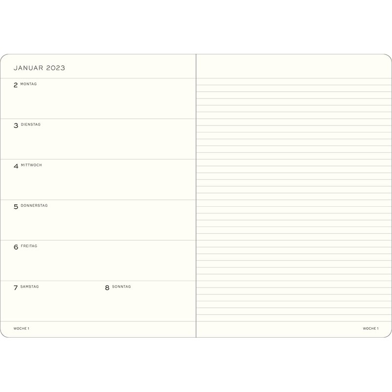 LEUCHTTURM1917 365810 Weekly Calendar & Notebook Softcover Medium (A5) 2023,