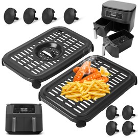 GWYXC Grillrost für Ninja Foodi AF300EU 6-in-1 7,6-Liter DualZone Heißluftfritteuse – Antihaft-Lebensmittelecht, Ersatzteil-Zubehör (Grillplatte/Knusperrost-Ablage), spülmaschinengeeignet