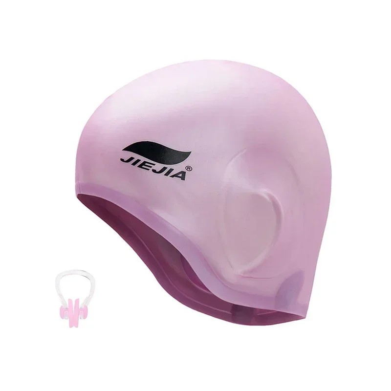 Silicone Swim Cap with Ear Protection for Swimming – Comfortable