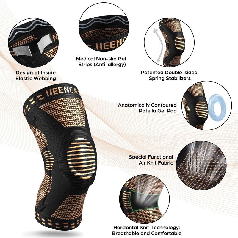 NEENCA 2 Pack Knee Braces for Knee Pain, Compression Knee
