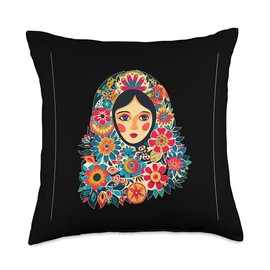 Cool Russian tea dolls costume for boys and girls Throw Pillow