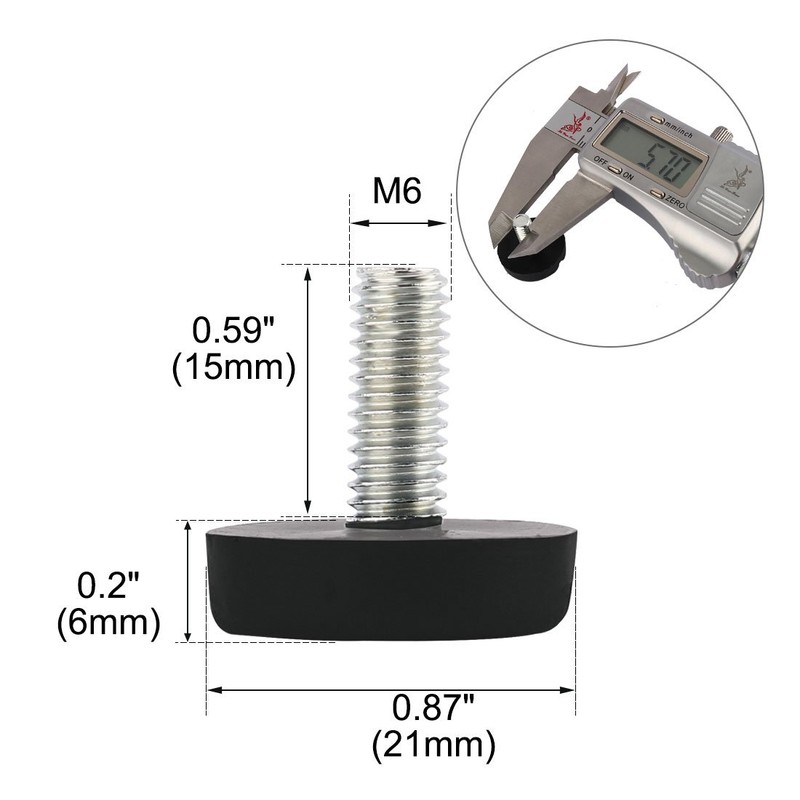 Sourcingmap M6x15mm Leveling Feet Adjustable Threaded Pole Leveling Foot Furniture