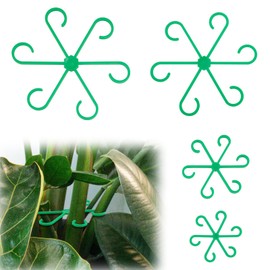 4pcs Climbing Houseplant Stem Supports, Plastic Plant Climbers Stem Holders Reusable Flower Plant Stakes Trellis Stem Hook Growth Accessories for Plant (green)