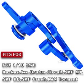 RCYouHott RC Steering Bellcranks Servo Saver Upgrades Part for ECX 1/10 2WD Ruckus,Axe,Brutus,Circuit,AMP MT,AMP DB,AMP Crush,K&N Torment,Aluminum Drag Link Set w/Bearings,Navy Blue