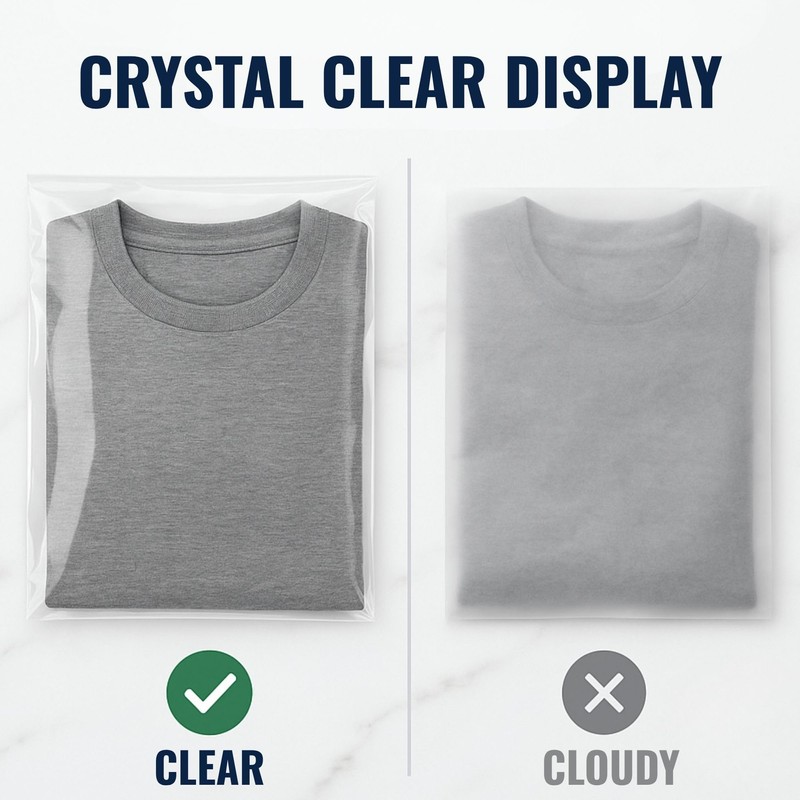 Clear Transparent Self Seal Garment Clothes Bags 9" x 12",