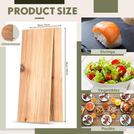 3/6/10/13/20 Pcs XL XXL Large Cedar Plank for Grilling Salmon Thicker Design Full Filet of Meat Fish Veggies Adding Extra Smoke and Flavor Soaking Fast Easy to Use(3 Pcs,15 x 7 Inches)