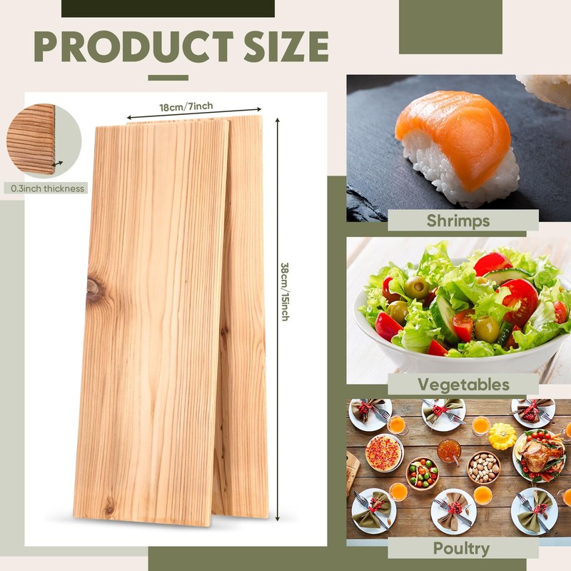 3/6/10/13/20 Pcs XL XXL Large Cedar Plank for Grilling Salmon