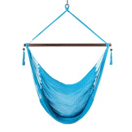 Large Caribbean Hammock Chair - 48 Inch - Polyester - Hanging Chair - Light Blue