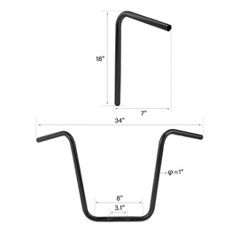TCMT 18" Rise Ape Hanger 1" Handlebars Fit For Harley-Davidson FLST FXST Sportster XL Custom Application