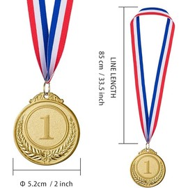 Generic 12 Pieces Gold Silver Bronze Award Medals, Winner Medals for Competitions, Party, Olympic Style, 2 Inches (Metal, Silver)