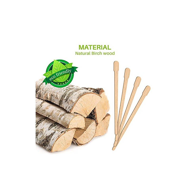 Mibly 500 Pcs Wooden Wax Sticks - Eyebrow, Lip, Nose