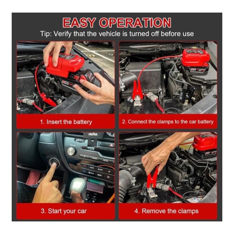 D&W Tools 🇺🇸 Jumper Cables for Milwaukee 18V M18 Batteries
