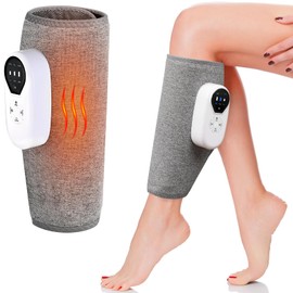 Onherm 1 x Leg Massager for Lymphatic Drainage with Air Compression, Calf Massager Wireless with 3-Level Heating Function and Vibration Functions, 3 Massage Modes for Muscle Relaxation
