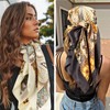 DRESHOW 35” Large Square Satin Head Scarf - 4Pcs Silk