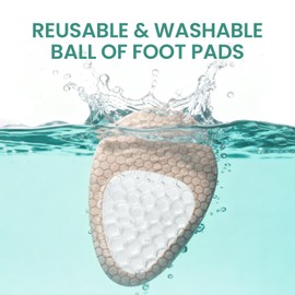 Ball of Foot Cushions for Heels - Welnove 4 Pairs Metatarsal Pads for Women Men Non Slip Shock Absorbing Gel - Invisible Design High Heels Inserts for Foot Pain Relief, Slipping, Blisters (Beige)